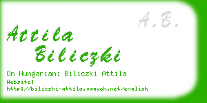 attila biliczki business card